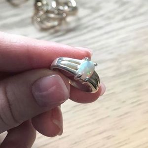 Opal sterling silver ring